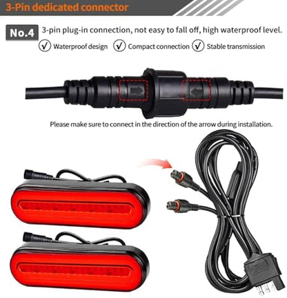 Red Color Oval Cargo Carrier Stop Turn Signals Tail Light Light Kit - Image 6
