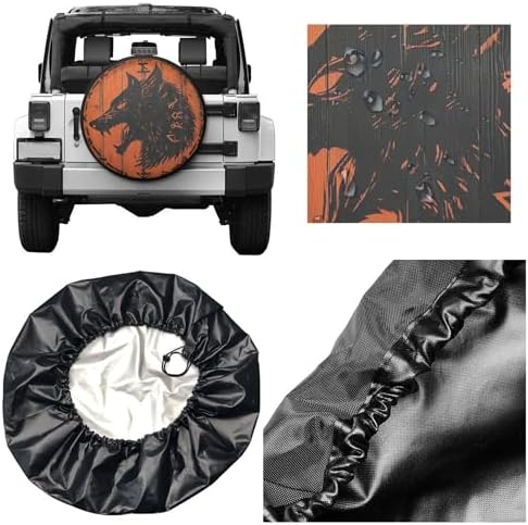 Wolf Spare Tire Cover Wheel Protectors Weatherproof Sun Protection Covers - Image 3