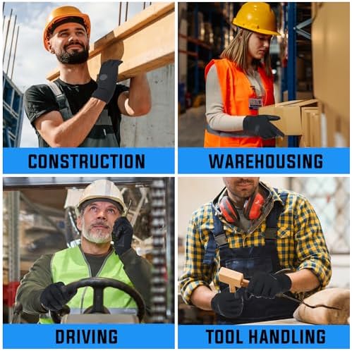 HANDLANDY Work Gloves for Men & Women, Utility Mechanic Working Gloves Touch - Image 5