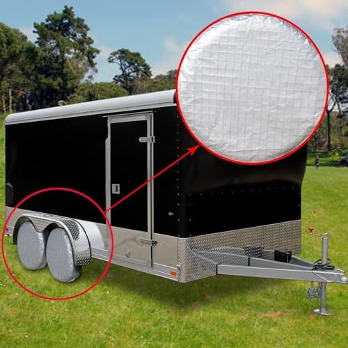 Set of 2 Tire Covers, Waterproof Aluminum Film Tire Sun Protectors, - Image 2