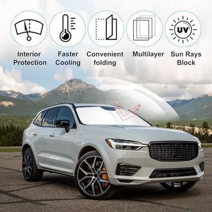 Windshield Sun Shade Sunshade for 2018-2025 2026 Volvo XC60 - Image 2