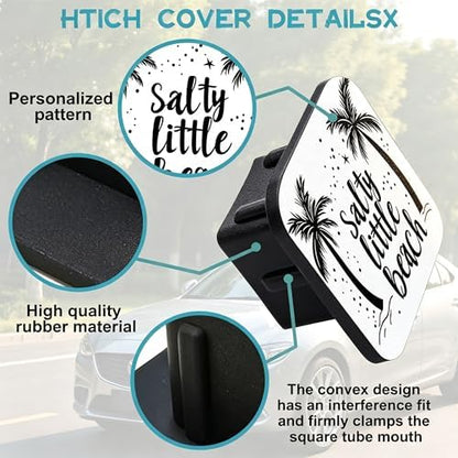 Salty Little Beach Hitch Receiver Cover 2" Tropical Palm Trees Trailer Hitch - Image 3