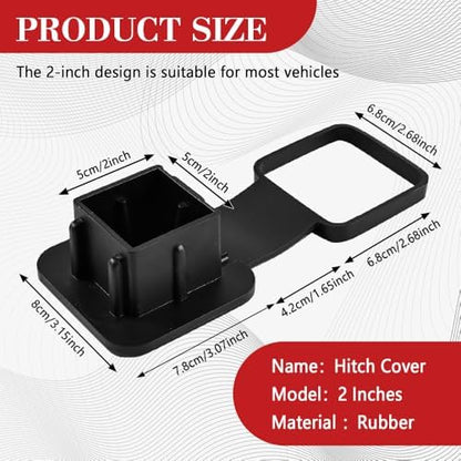 Universal Flag Tow Hitch Covers, Receiver Tube Hitch Plug, American Flag Rubber - Image 2