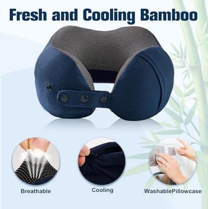 Cirorld Neck Pillow for Traveling, Travel Pillows for Airplanes Navy Blue - Image 5