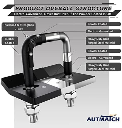 AUTMATCH Hitch Tightener Anti-Rattle Clamp - Image 5