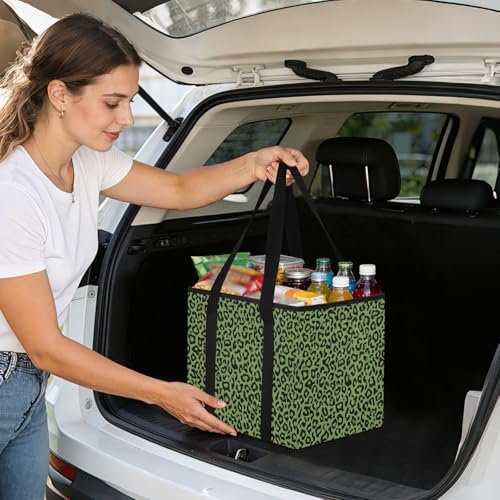 ALAZA Green Leopard Cheetah Car Trunk Organizer and Storage - Image 6