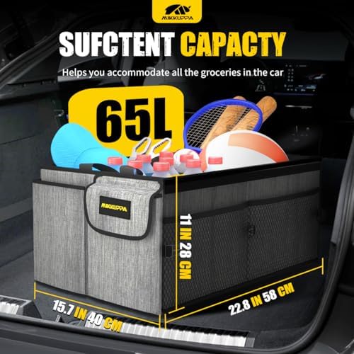 MIKKUPPA Trunk Organizer with Lid - 65L Car Organizer with Cooler - Image 2