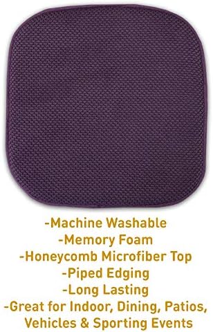 Sweet Home Collection Memory Foam Chair Cushion Honeycomb Pattern Solid Color - Image 3