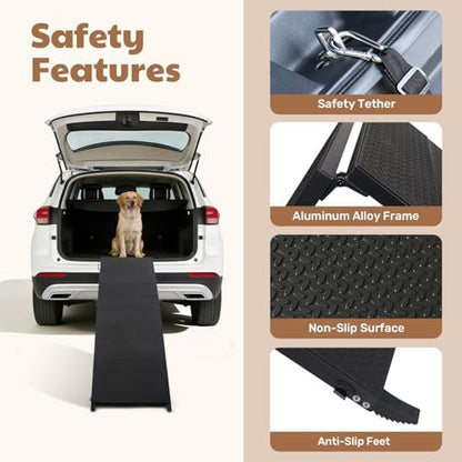 71" Extra Long Dog Ramp for Large Dogs, Heavy Duty Metal Frame Pet Ramp for - Image 3