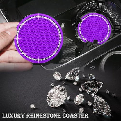 2PCS Bling Cup Holder Coaster, 2.75 Inch Auto Car Cup Holder Insert Coasters - Image 6
