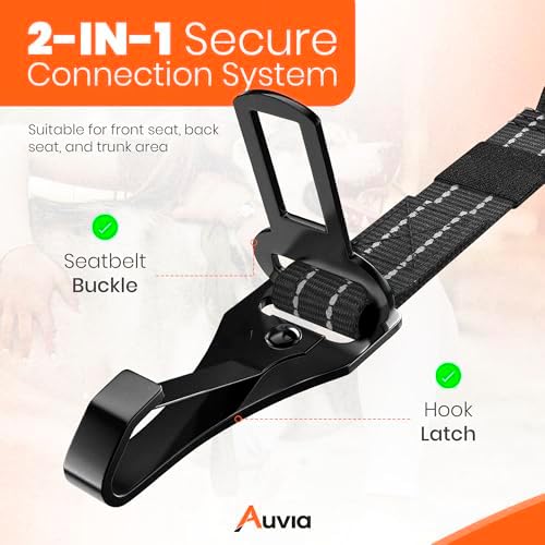 Dog Seat Belt for Car, Bungee Tether & Headrest Loop & Travel Bowl - Image 3