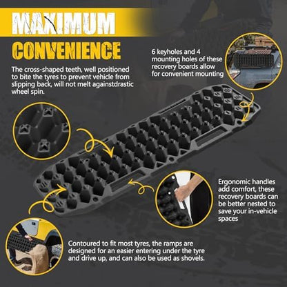 BUNKER INDUST Off-Road Traction Boards, Pair Recovery Tracks Traction Mat - Image 4