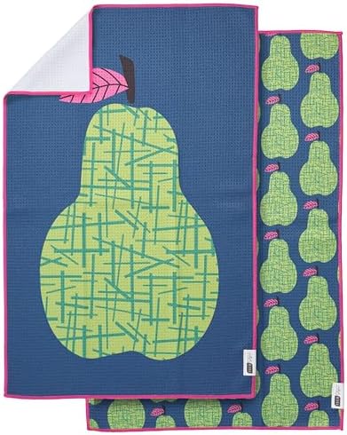 Ritz Waffle Microfiber Kitchen Towel 2pc Set – Pears – Modern Fruit Motif & - Image 6