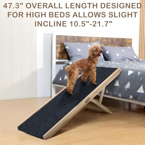 Folding Dog Ramp Safety, Wooden Adjustable Height Pet Ramps, Potable Dog Steps - Image 6