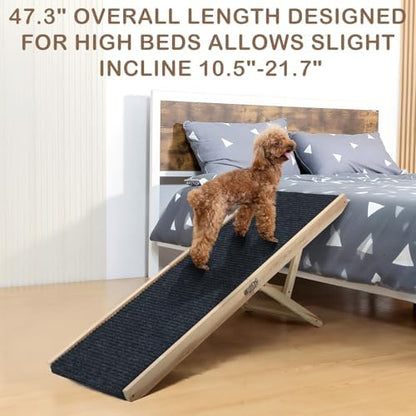 Folding Dog Ramp Safety, Wooden Adjustable Height Pet Ramps, Potable Dog Steps - Image 6