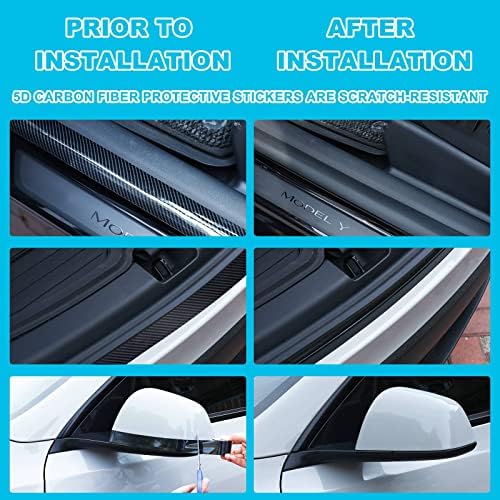 Tallew 3 Rolls 67 ft Carbon Fiber Vinyl Wrap Car Edge Door Sill Protector - Image 5