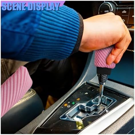 Craedli 2PCS Car Gear Shift Knob Cover & Handbrake Cover, Comfortable Anti-Slip - Image 6