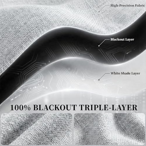 100% Blackout French Door Curtains, Room Darkening Shades Small Window Curtain - Image 6