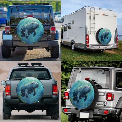 Spare Tire Cover for RV Trailer, Animals Manatee Tire Covers Universal Fit for - Image 7