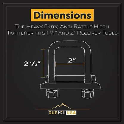 GusHill USA GH 22326 Heavy-Duty Hitch Tightener, Anti-Rattle Stabilizer - Image 2