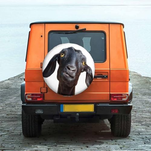 Black Goat Spare Tire Cover Cute Funny Goat Portrait - Image 2