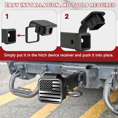 Universal Flag Tow Hitch Covers, Receiver Tube Hitch Plug, American Flag Rubber - Image 5