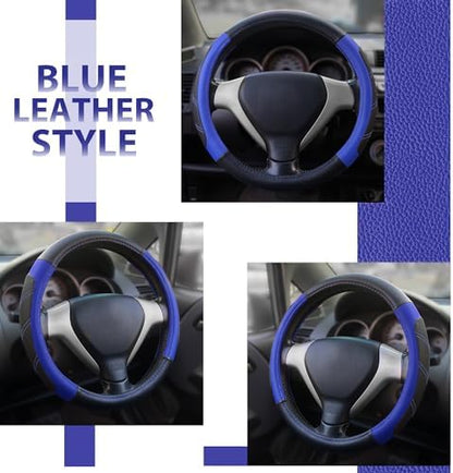 Elantrip Steering Wheel Cover Leather 14 1/2 to 15 inch Universal Padded Soft - Image 4
