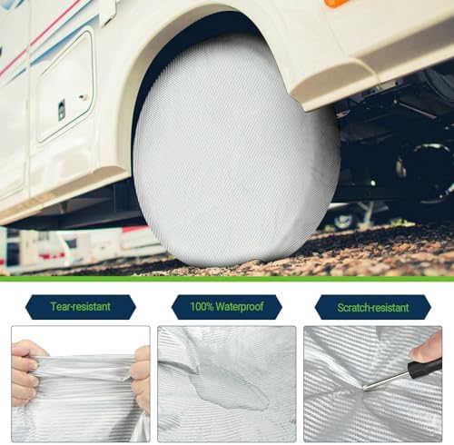 Season Guard 4Pack Carbon Fiber Tire Cover, Fit Truck SUV RV Trailer Camper - Image 5