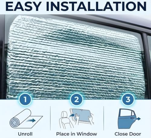 Set of 2 Custom Fit Automotive Reflective Rear Seat Side Window Sunshade - Image 5