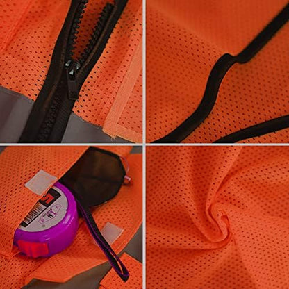 XIAKE Reflective Safety Vest for Men & Women High Visibility Class 2 Vest - Image 4