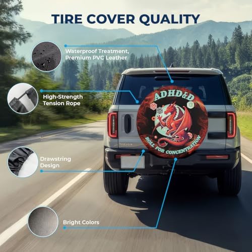 GENANY Dragon Dice Quote Thick PVC Leather Spare Tire Cover Size 17 - Image 4