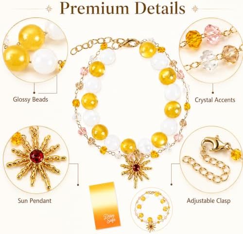 Steering Wheel Rosary, Sun Rosary Rear View Mirror Charm Crystal Decor - Image 3