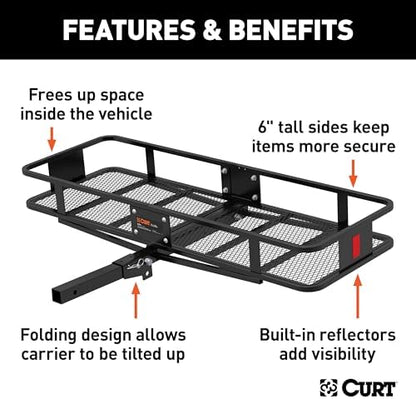 CURT 18151 Cargo Basket Hitch Trailer Hitch Cargo Carrier, 500 lbs. Capacity - Image 3