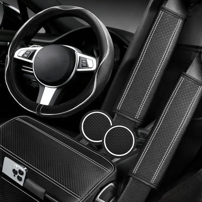 NBTEPEM 6 PCS Car Steering Wheel Cover Set, Microfiber Leather Steering Wheel by NBTEPEM