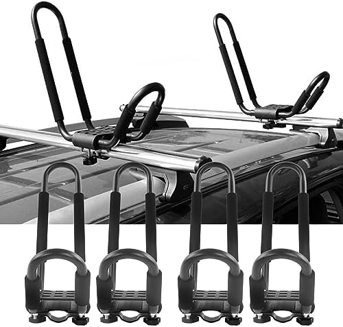 Fafeicy 2 Pair Kayak Roof Rack, Alloy Steel 150LBS Load Capacity J Bar Holder - Image 7