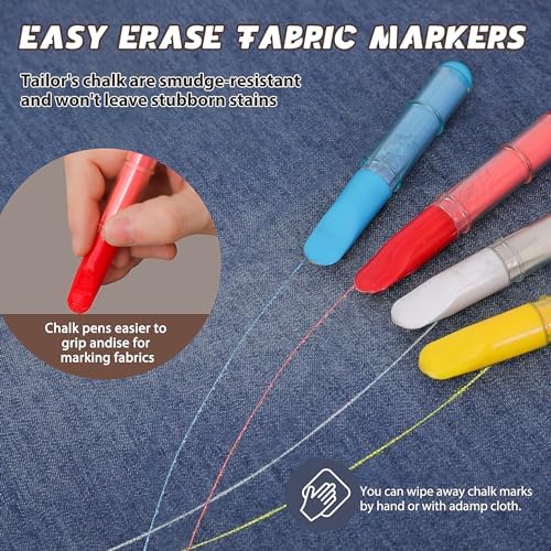 Fabric Chalk Markers for Sewing, Crafting|Erasable Tailor Chalk|Work on Various - Image 3
