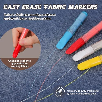 Fabric Chalk Markers for Sewing, Crafting|Erasable Tailor Chalk|Work on Various - Image 3