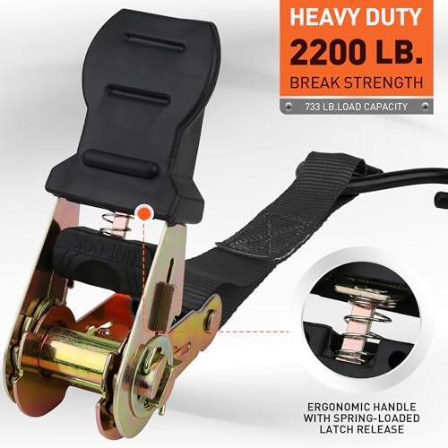 HORUSDY Ratchet Straps, 200 LB Break Strength, Appliances, Lawn Equipment - Image 3