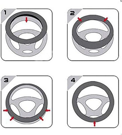 SHIAWASENA Car Steering Wheel Cover, Universal 15 Inch Fit, Anti-Slip & - Image 5