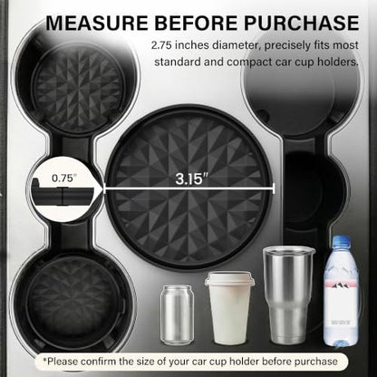 Silicone Car Coasters Set of 4, 3.15" Foldable Cup Holder Mats - Image 3
