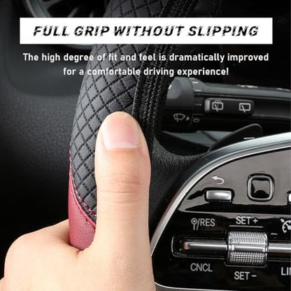 povtii Car Steering Wheel Cover, 15 Inch Leather Breathable Auto Steering Wheel - Image 3