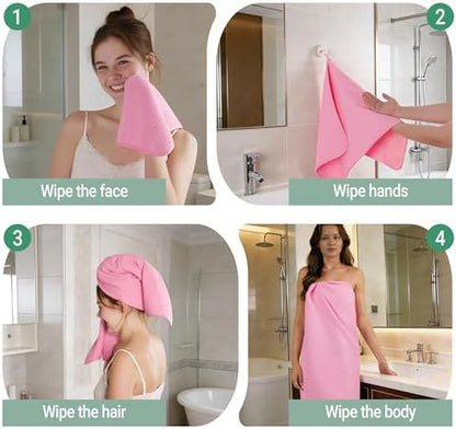 MICROFI Waffle Weave Bath Towel Set, Microfiber, 4 Pieces, Quick Dry, - Image 7