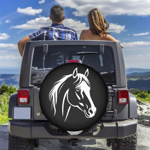 Black Horse Spare Tire Cover for Rv SUV, Funny Waterproof Wheel Protectors - Image 5