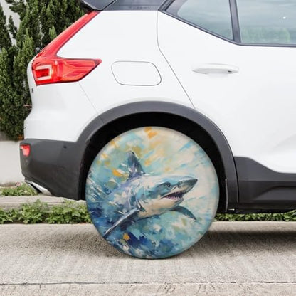 Spare Tire Cover for RV Trailer, Ocean Shark Tire Covers Universal Fit for - Image 6