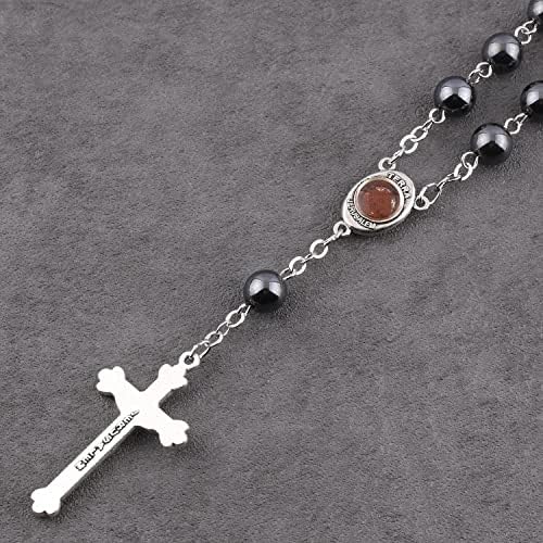 Hematite Beads Auto One Decade Car Rosary Clasp Terra Jerusalem Medal - Image 4
