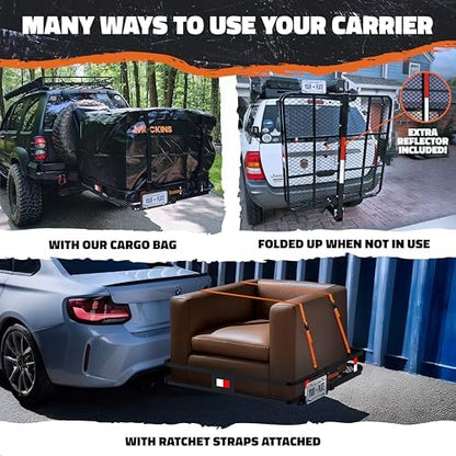 Mockins 40"x40"x6" Heavy-Duty Square Trailer Hitch Cargo Carrier 500 Lb Cap - Image 3
