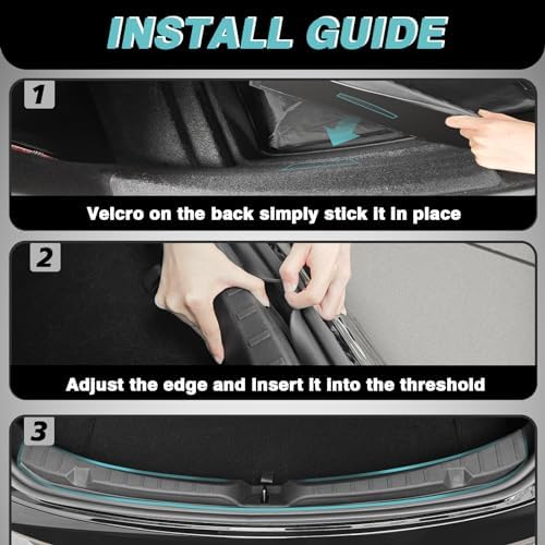 BestEvMod 2026 2025 2024 Tesla Model 3 Upgrade Rear Bumper & Trunk Sill Cover - Image 4