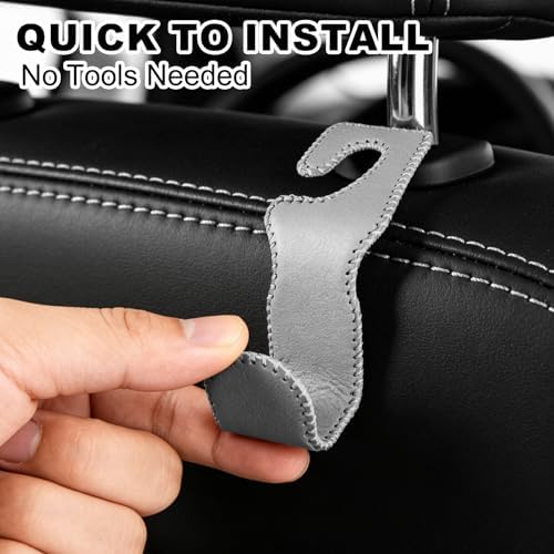 EldHus Car Seat Hooks for Purses and Bags, 4 Pack Car Purse Holder for Grocery - Image 5