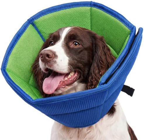 Allroaring Dog Cone for Large Dogs After Surgery, Soft Cone Collar Blue L by Allroaring