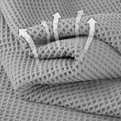 Microfiber Waffle Hand Towels, 4 Pieces, Fast Drying, Lint Free 430 GSM - Image 2
